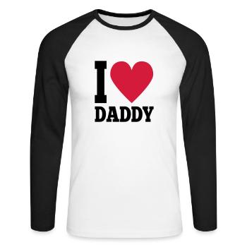 I love daddy - Unisex Long Sleeve Baseball T-Shirt - white/black - Front - Nik (191cm)