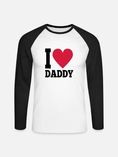 I Love Daddy - Unisex Baseballshirt langarm - Weiß/Schwarz