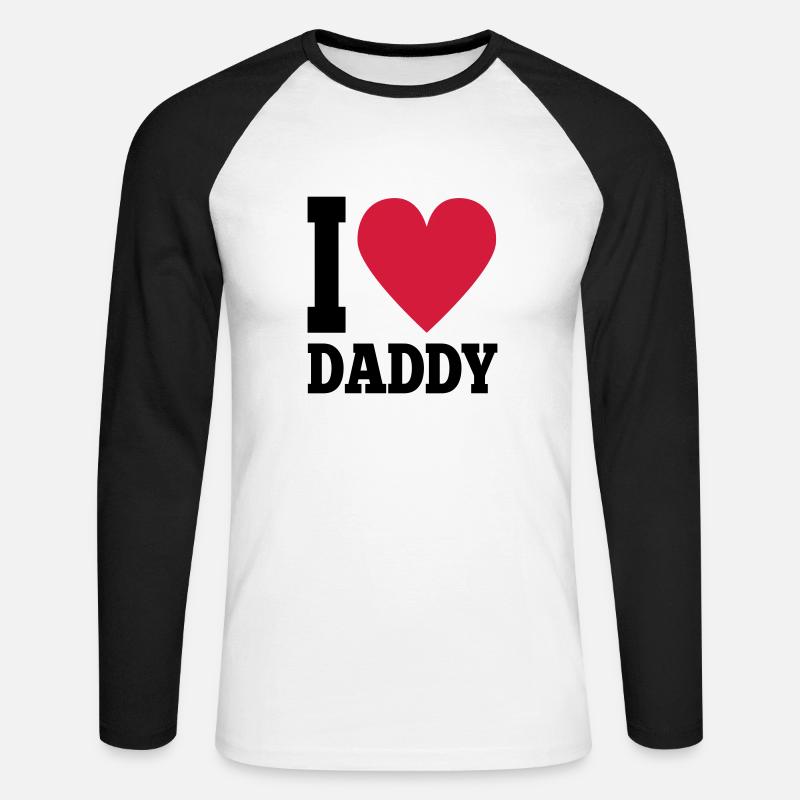 I Love Daddy - Unisex Baseballshirt langarm - Weiß/Schwarz