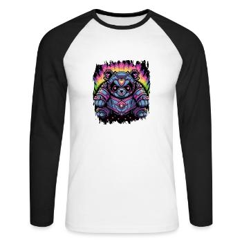 idée présente panda drôle nature chine citation - T-shirt baseball manches longues Homme - blanc/noir - Devant - Nik (191cm)