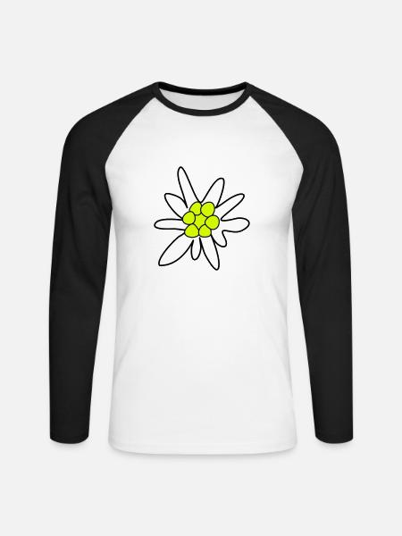 Edelweiss, ghosteweed - Unisex Long Sleeve Baseball T-Shirt - white/black