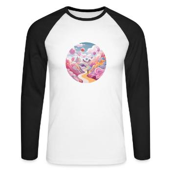Magical Adventures: Whimsical Wanderer - Unisex Long Sleeve Baseball T-Shirt - white/black - Front - Nik (191cm)