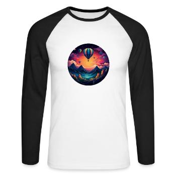 Retro adventures full of life: Your unique R - Unisex Long Sleeve Baseball T-Shirt - white/black - Front - Nik (191cm)