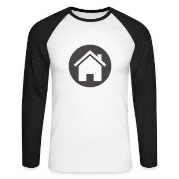 building house homes architecture house building206 - Unisex Long Sleeve Baseball T-Shirt - white/black - Front - Nik (191cm)