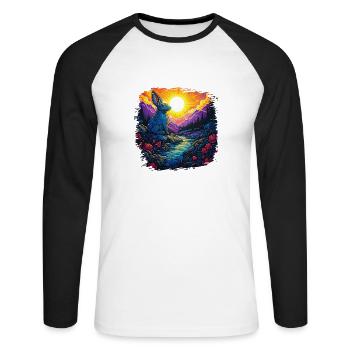 rabbit bearded collie easter for kids present idea - Unisex Long Sleeve Baseball T-Shirt - white/black - Front - Nik (191cm)