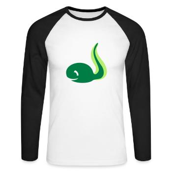 têtard grenouille - T-shirt baseball manches longues Homme - blanc/noir - Devant - Nik (191cm)