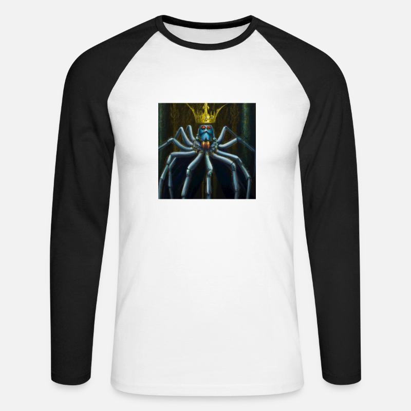 König der Spinnen - Unisex Baseballshirt langarm - Weiß/Schwarz