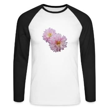flowers lilies tulips orchids sunflower dahlia ger - Unisex Baseballshirt langarm - Weiß/Schwarz - Vorne - Nik (191cm)