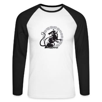 Sewer Rat - Unisex Long Sleeve Baseball T-Shirt - white/black - Front - Nik (191cm)
