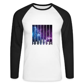 Chess - Unisex Long Sleeve Baseball T-Shirt - white/black - Front - Nik (191cm)