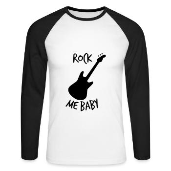 ROCK ME BABY - Unisex Baseballshirt langarm - Weiß/Schwarz - Vorne - Nik (191cm)