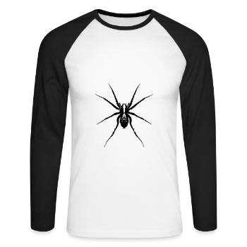 Araignée / Araignée loup - T-shirt baseball manches longues Homme - blanc/noir - Devant - Nik (191cm)