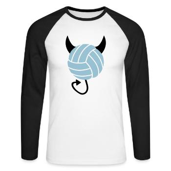 Volleyball Devil - T-shirt baseball manches longues Homme - blanc/noir - Devant - Nik (191cm)