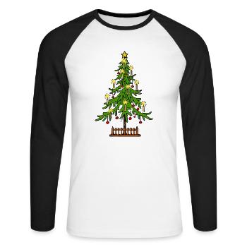 ARBRE DE NOËL - T-shirt baseball manches longues Homme - blanc/noir - Devant - Nik (191cm)