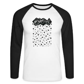 Geometric rain - Unisex Long Sleeve Baseball T-Shirt - white/black - Front - Nik (191cm)