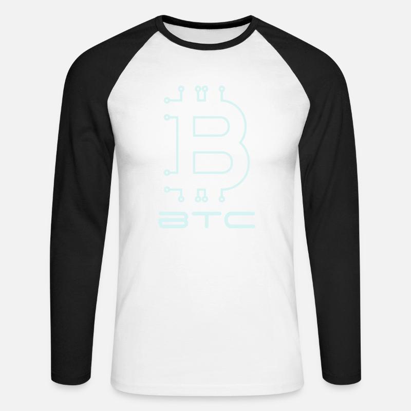 Bitcoin Digital - Unisex Baseballshirt langarm - Weiß/Schwarz