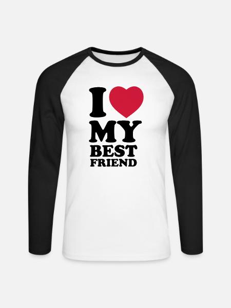 I love my bestfriend - Unisex Long Sleeve Baseball T-Shirt - white/black