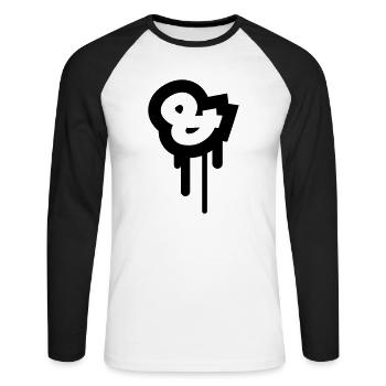 Ampersand - T-shirt baseball manches longues Homme - blanc/noir - Devant - Nik (191cm)