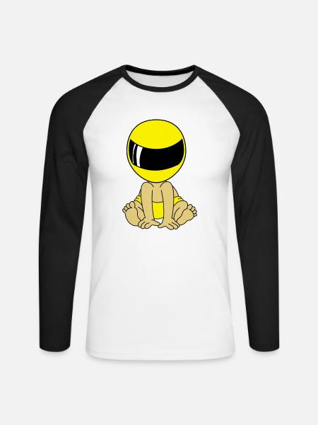 Biker Baby - Unisex Baseballshirt langarm - Weiß/Schwarz