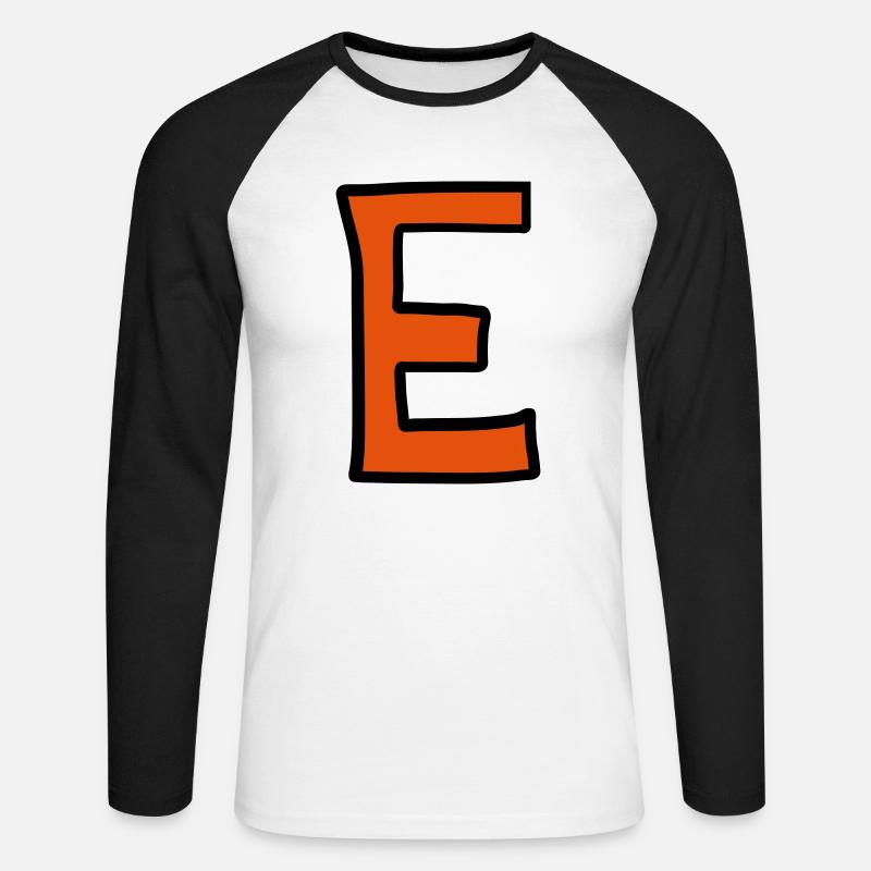 Buchstabe E Comic Cartoon - Unisex Baseballshirt langarm - Weiß/Schwarz