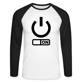Power - Unisex Long Sleeve Baseball T-Shirt - white/black - Front - Nik (191cm)