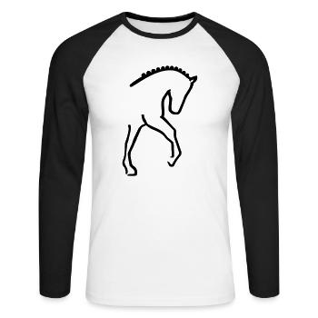 Dressage - Unisex Long Sleeve Baseball T-Shirt - white/black - Front - Nik (191cm)