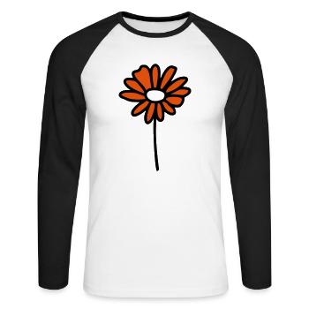 Blume Gänseblümchen - V2 - Unisex Baseballshirt langarm - Weiß/Schwarz - Vorne - Nik (191cm)