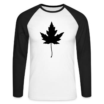 maple leaf - Unisex Long Sleeve Baseball T-Shirt - white/black - Front - Nik (191cm)