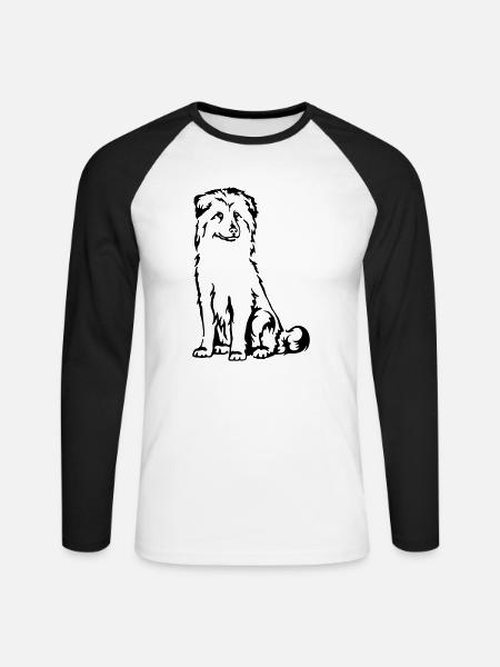 Berger des Pyrenees - Unisex Long Sleeve Baseball T-Shirt - white/black