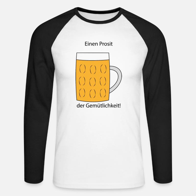 Prosit der Gemuetlichkeit - Unisex Baseballshirt langarm - Weiß/Schwarz