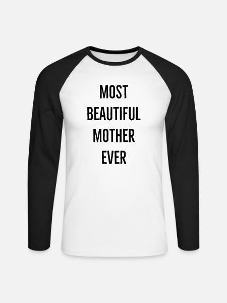Schönste Mutter Spruch - Unisex Baseballshirt langarm - Weiß/Schwarz