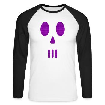 Piratage pirates hacker informatique malware esport trojan - T-shirt baseball manches longues Homme - blanc/noir - Devant - Nik (191cm)