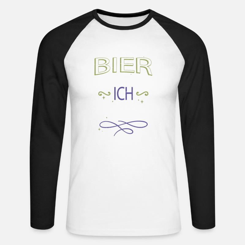 gerste statement kneipe geschenkidee - Unisex Baseballshirt langarm - Weiß/Schwarz