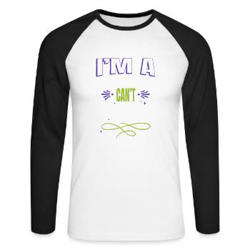 Golf Golf Clubs Geek Gift Funny Animals Sayings - Unisex Long Sleeve Baseball T-Shirt - white/black - Front - Nik (191cm)