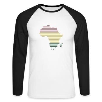 black history month Afrika Geschenk - Unisex Baseballshirt langarm - Weiß/Schwarz - Vorne - Nik (191cm)