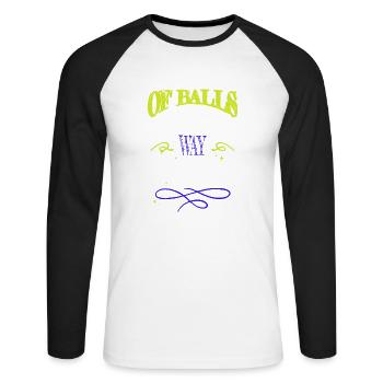 cadeau d’anniversaire génial christiangolf anniversaire - T-shirt baseball manches longues Homme - blanc/noir - Devant - Nik (191cm)
