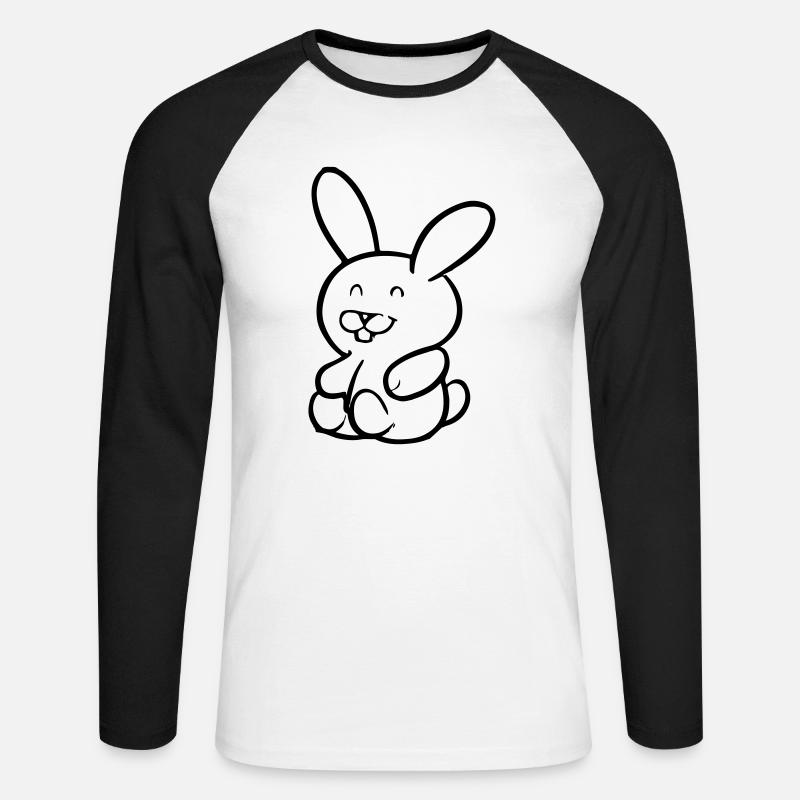 Hasenhaut - Unisex Baseballshirt langarm - Weiß/Schwarz