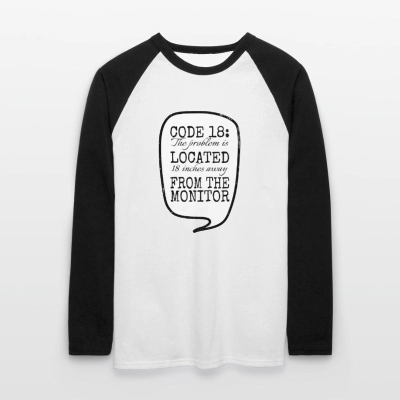 computer science cool coding fingers hacking jokes Unisex Baseballshirt langarm