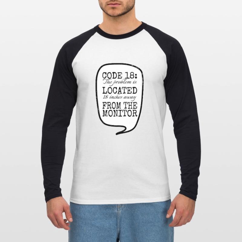 computer science cool coding fingers hacking jokes Unisex Baseballshirt langarm