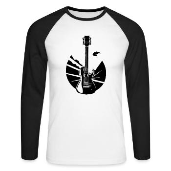 Zupfinstrument Gitarrist Gitarre Musikinstrument - Unisex Baseballshirt langarm - Weiß/Schwarz - Vorne - Nik (191cm)