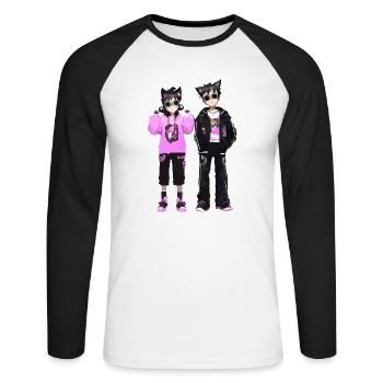 Cosplay Boy and Girl - Unisex Long Sleeve Baseball T-Shirt - white/black - Front - Nik (191cm)