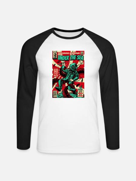 Wassersport - Unisex Baseballshirt langarm - Weiß/Schwarz