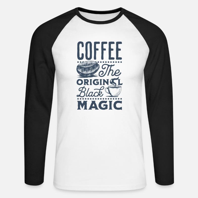 Kaffee Das Schwarze Wunder - Unisex Baseballshirt langarm - Weiß/Schwarz