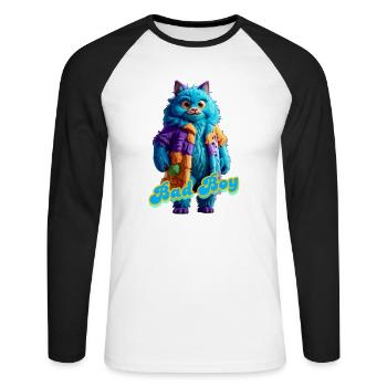 Monster 17 - Unisex Baseballshirt langarm - Weiß/Schwarz - Vorne - Nik (191cm)