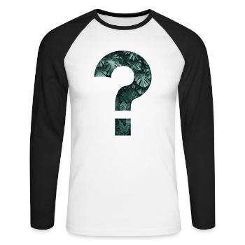 Tropics Plants Question Mark Jungle Monstera - Unisex Long Sleeve Baseball T-Shirt - white/black - Front - Nik (191cm)