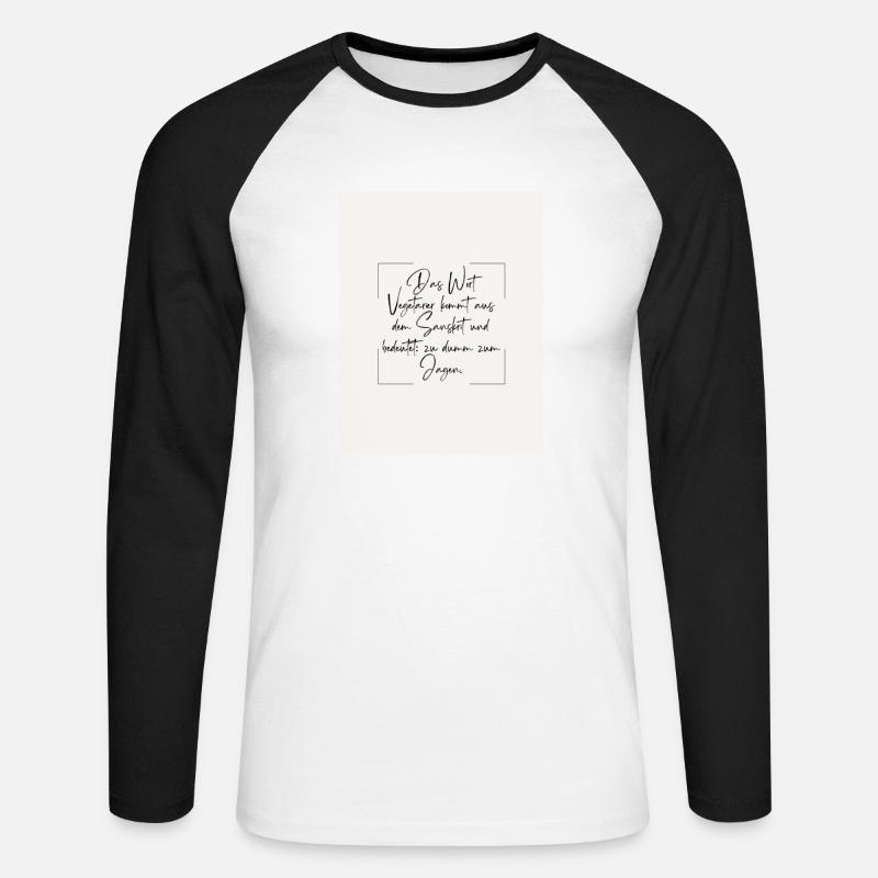 Der Vegetarier - Unisex Baseballshirt langarm - Weiß/Schwarz