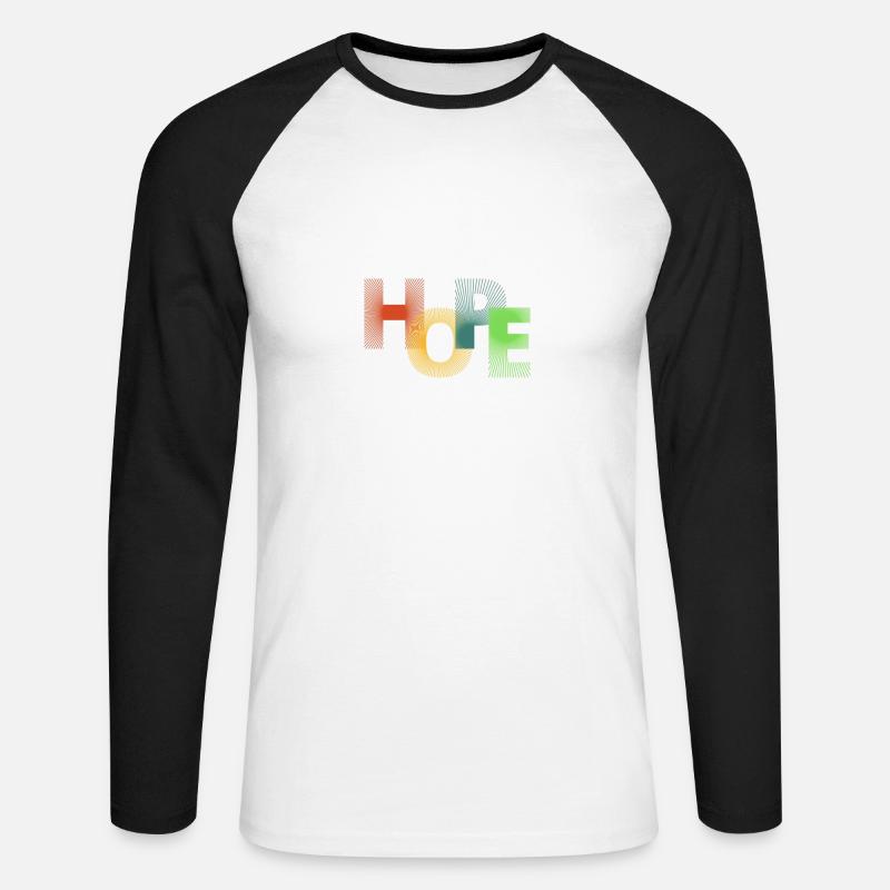 Hope Hoffnung - Unisex Baseballshirt langarm - Weiß/Schwarz