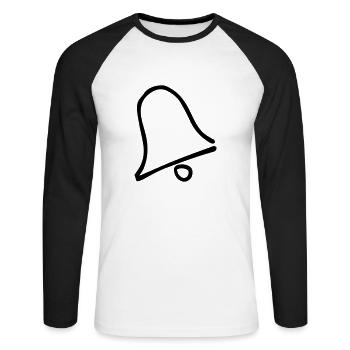 Glocke,Feiertag,Glocke,alt,Geschichte,Dekoration - Unisex Baseballshirt langarm - Weiß/Schwarz - Vorne - Nik (191cm)
