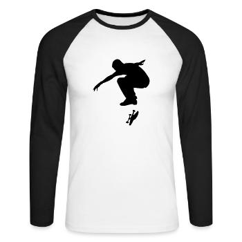 Skateboarder - Unisex Long Sleeve Baseball T-Shirt - white/black - Front - Nik (191cm)