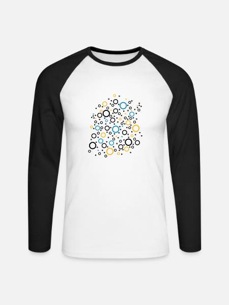 Colour Bubbles - Unisex Baseballshirt langarm - Weiß/Schwarz